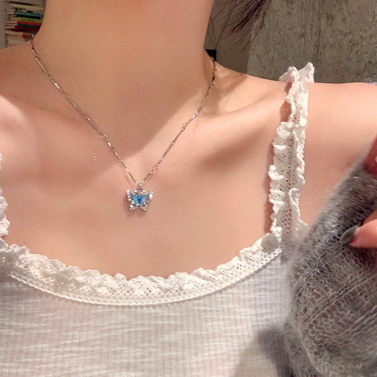 Fashion Summer Double Layer Butterfly Choker Necklace