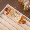 Vintage Hong Kong Style Flower Pearl Earrings