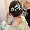 Spring Summer Color Block Bow Hair Claw Clip