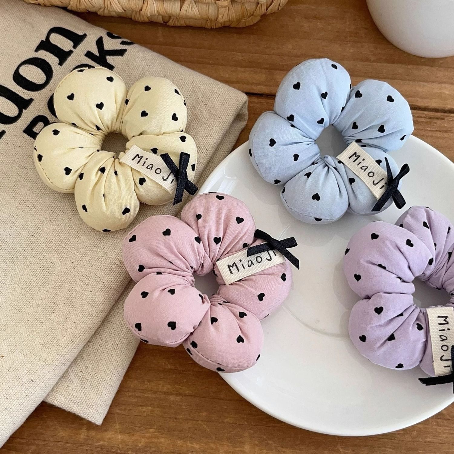 Cute Floral Scrunchies Hair Ties for Girls