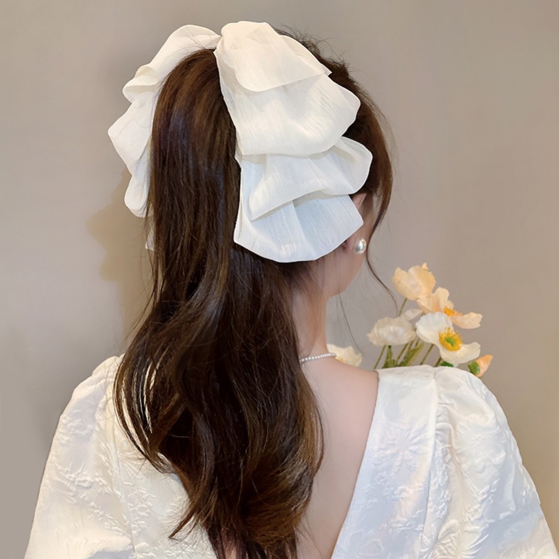Elegant Chiffon Big Bow Banana Hair Clip