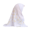 Delicate Gold Floral Mesh Hijab | Pink Modest Islamic Headscarf | Elegant Instant Hijab for Daily Wear