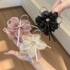Bow Mesh Ribbon Flower Hair Claw Clip