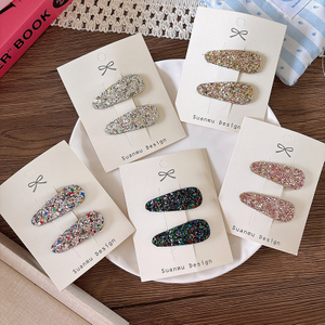 Glitter Sequin Waterdrop Hair Clips Colorful Sparkle Side Barrettes Bling Hair Pins for Women
