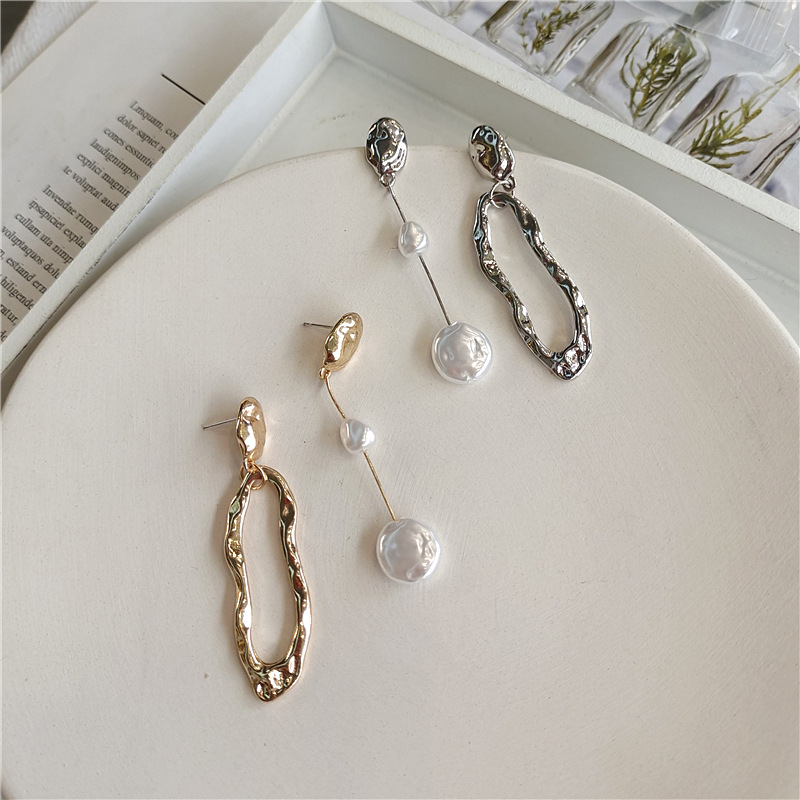 Geometric Baroque Pearl Earrings