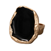 Irregular Gold-Edged Black Enamel Ring
