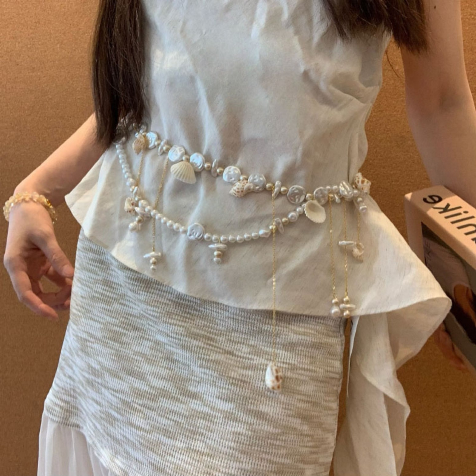 Vintage Shell Pearl Waist Chain with Tassel - Summer Holiday Fashion Jewelry