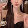 Long Gold Tassel Drop Earrings