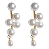 Vintage-style Long-flowing Fringed Pearl Earrings