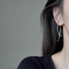 S925 Sterling Silver Needle Cross Curve Earrings