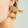 European American Vintage Spiral Geometric Fan Earrings for Women