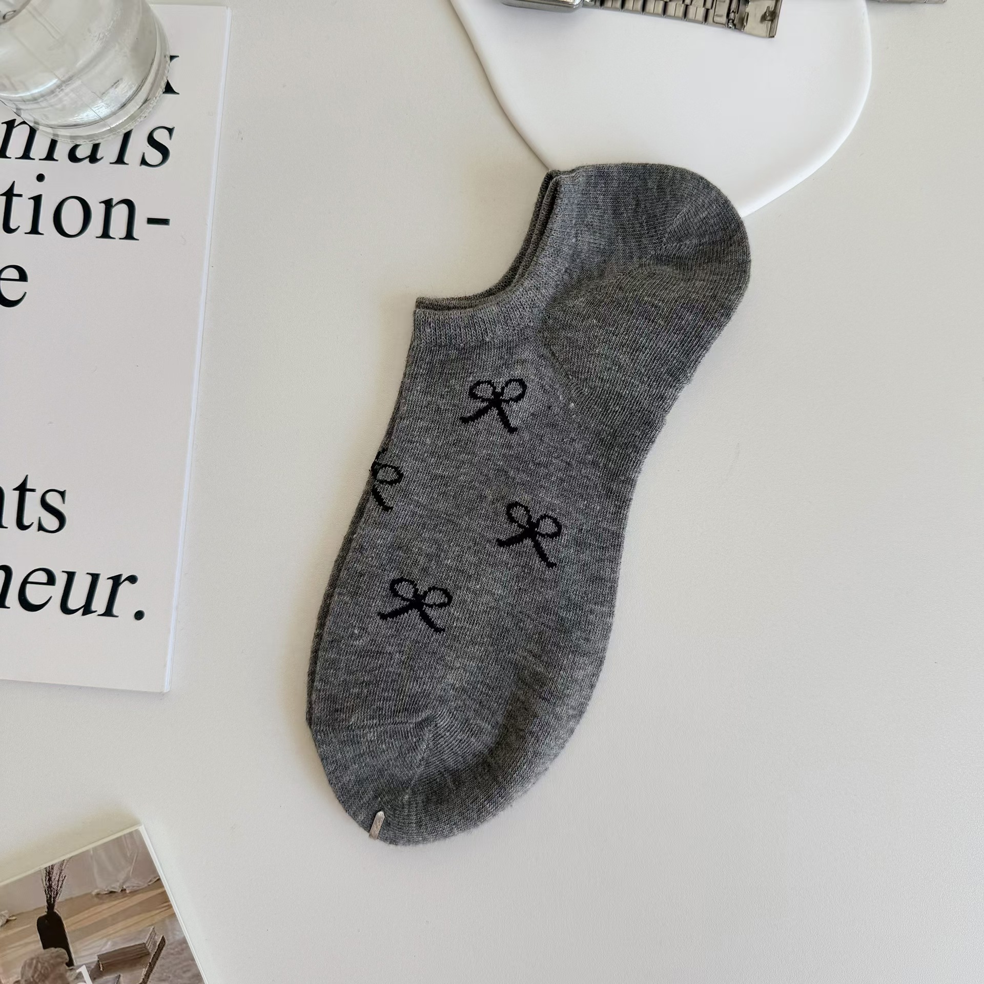 Summer Thin Bow Invisible No-Show Socks for Women