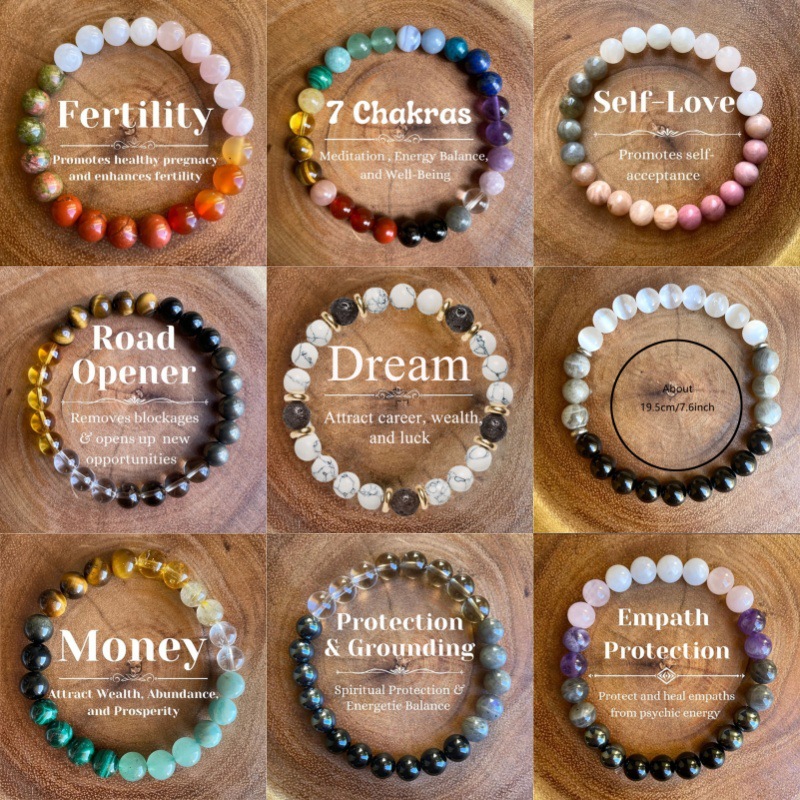 Natural Stone Beaded Bracelet | Healing Crystal Jewelry