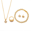 Luxury Rhinestone Geometric 4-Piece Jewelry Set