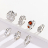 Vintage Geometric Metal Ring Set
