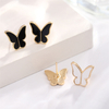 Korean Style Pink Enamel Butterfly Jewelry Set