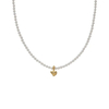 Vintage-Inspired Pearl Necklace | Gold Heart Pendant for Bridal & Casual Wear