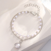 Double Layer Pearl Pendant Stackable Bracelet
