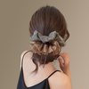 Elegant Floral Double Layer Scrunchie with Ribbon