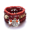 Boho Multi-Layer Beaded Bracelet Set with Turquoise Howlite Accents Stackable Beachy Jewelry