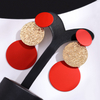 Creative Geometric Round Patch Earrings
