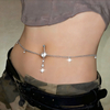European Fashion Rhinestone Navel Chain & Tassel Waist Body Chain for Women