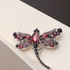 Teal Green Crystal Dragonfly Brooch