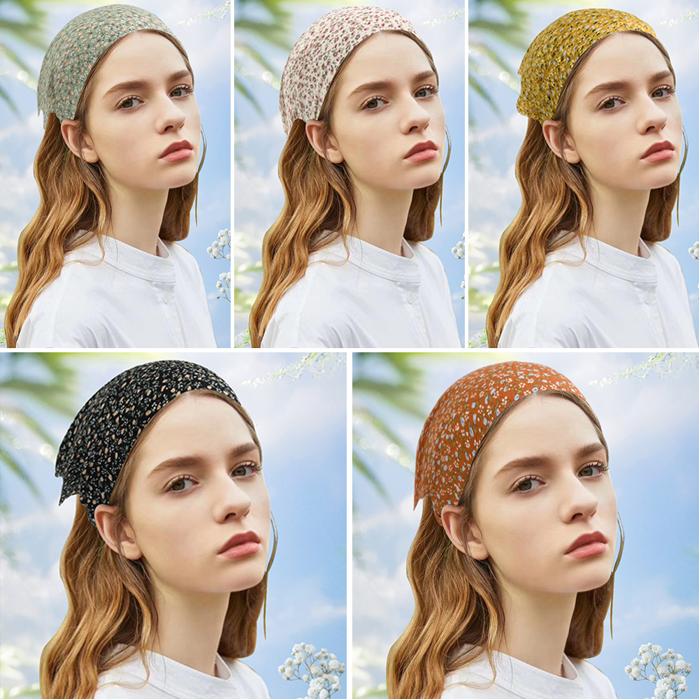 Boho Floral Chiffon Triangle Head Scarf
