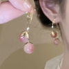 Sweet Pink Cherry Tassel Earrings