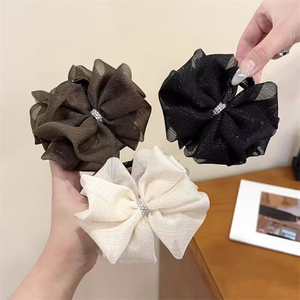 European and American Style Bowknot Hair Clip with Rhinestones