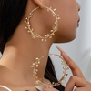 Oversized Gold Flower Hoop Earrings