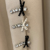 Polka Dot Bow Rhinestone Hair Clip