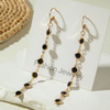 Long Black Crystal Drop Earrings