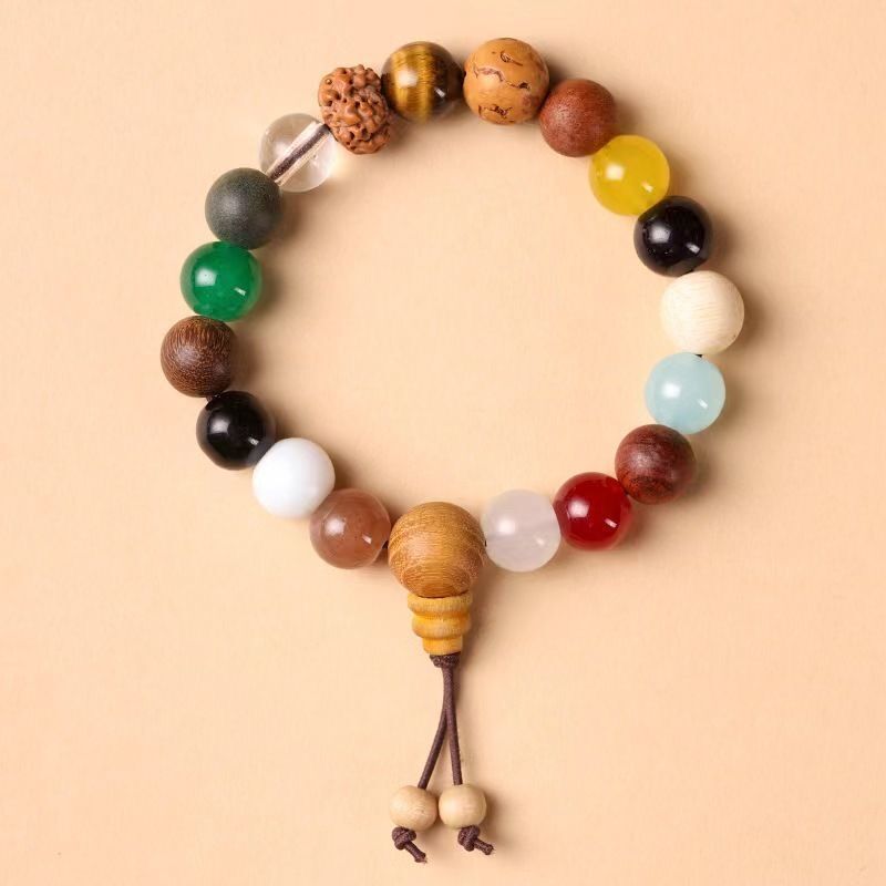 18-Element Multicolor Beaded Mala Bracelet