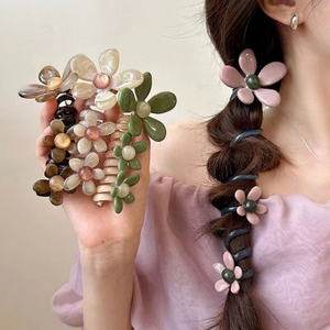 Pearl Flower Bubble Braided Hair Coil