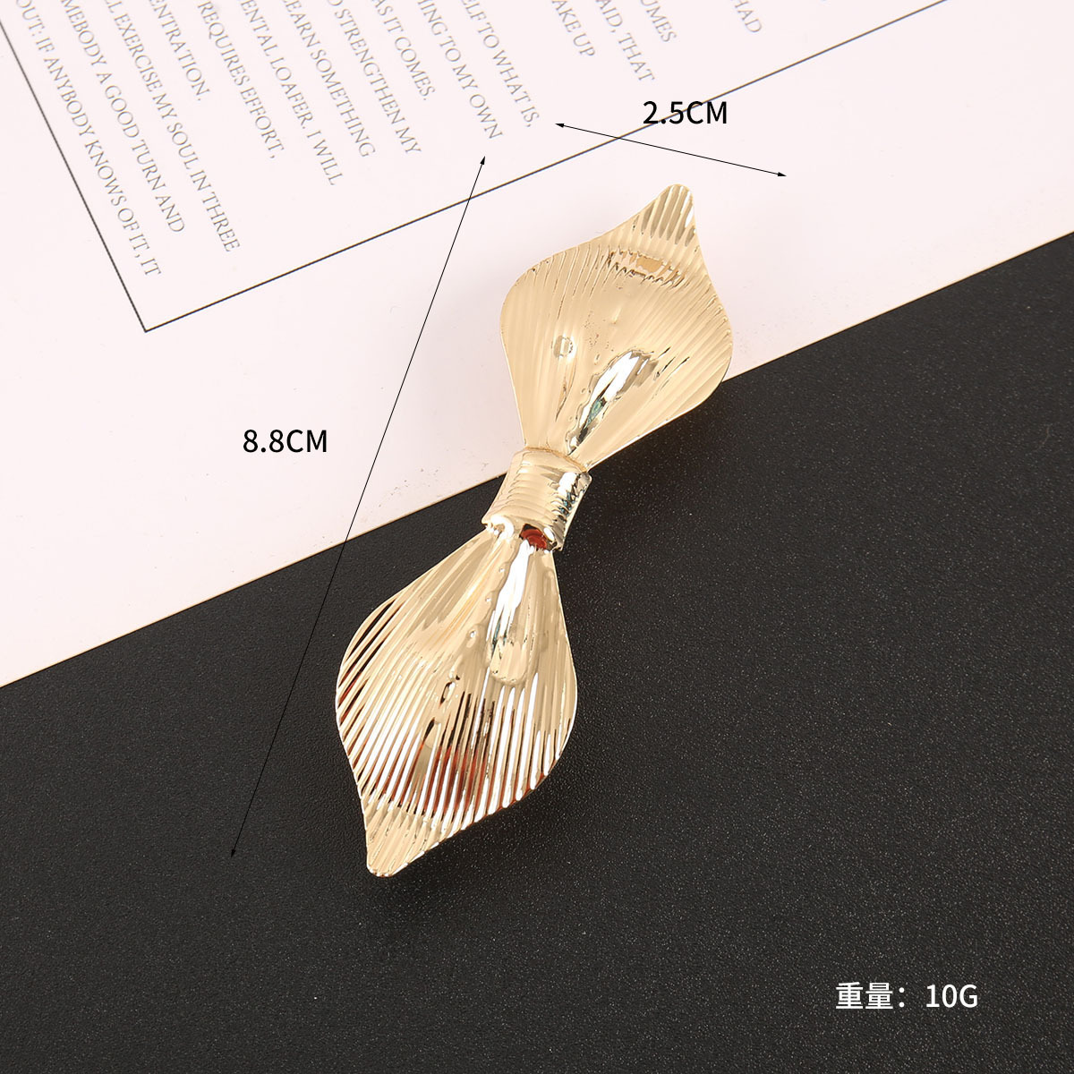 Minimalist Solid Color Bow Stripe Hair Clip
