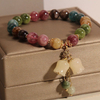 Rainbow Lotus Colorful Bracelet for Women Summer Ins Small Niche Orchid Pendant