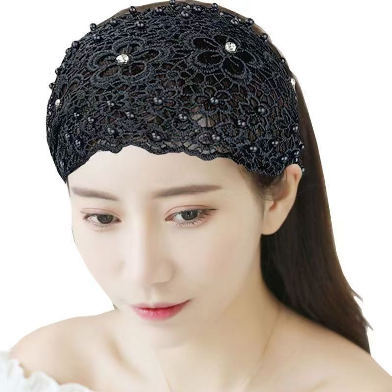 Hollow Beaded Wide Edge Headband – Fashion Hair Cover for Women