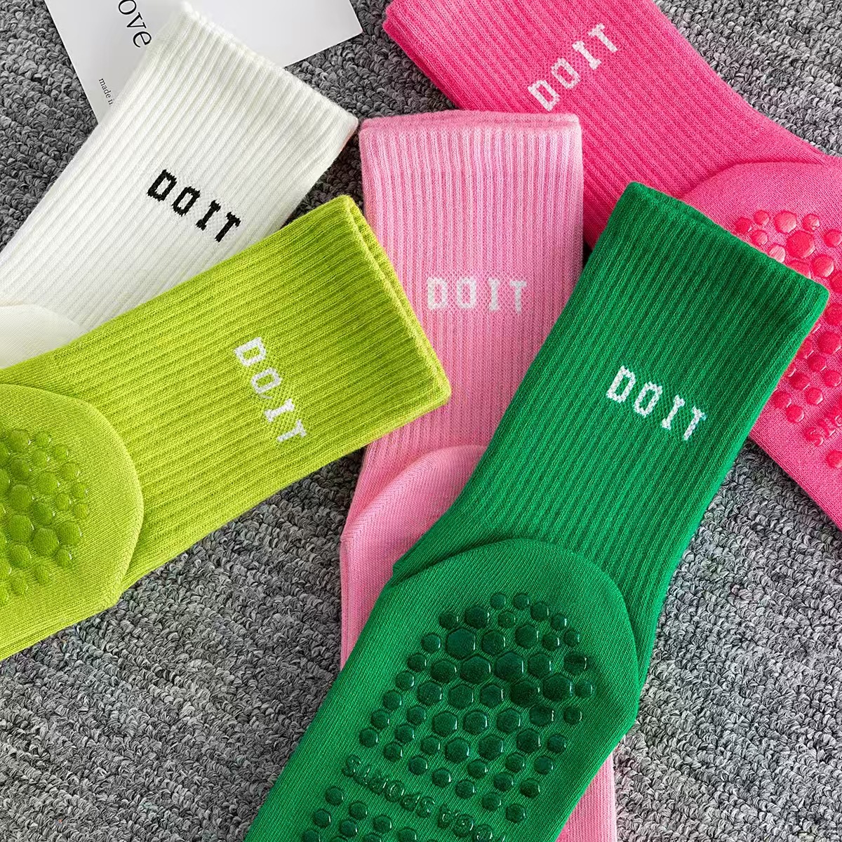 Women's Mid-Calf Fitness Yoga Socks for Floor Workout