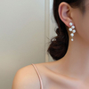 Vintage-style Long-flowing Fringed Pearl Earrings