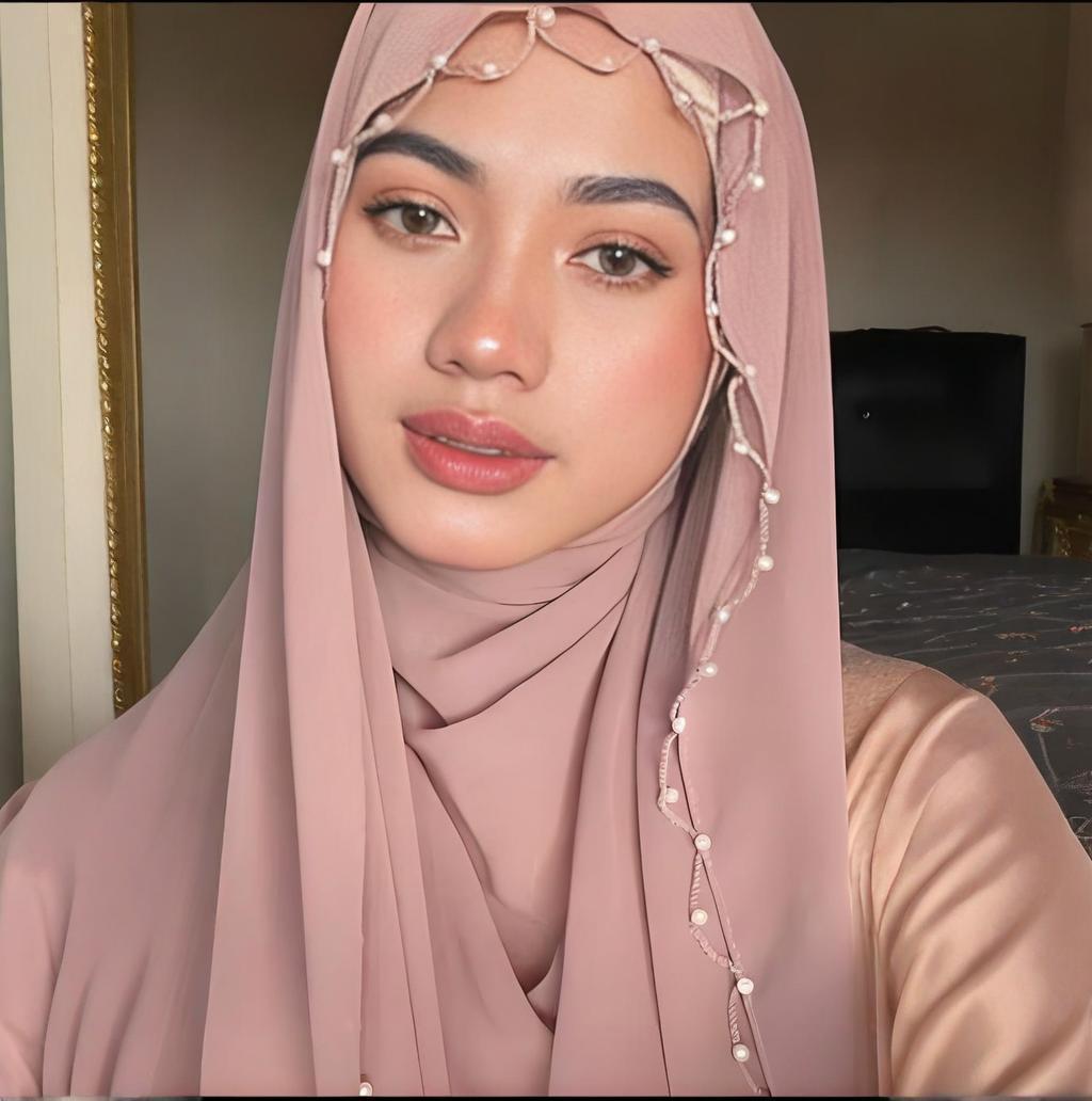Modest Muslim Headscarf Luxury Pearl Embellished Soft Breathable Fabric Ideal for Daily & Formal Wear