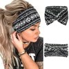 European & American Leopard Print Wide Cross Headband for Women