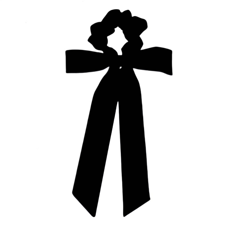 Elegant Long-Tail Bow Scrunchie | Soft Satin Hair Tie for Ballet & Casual Looks