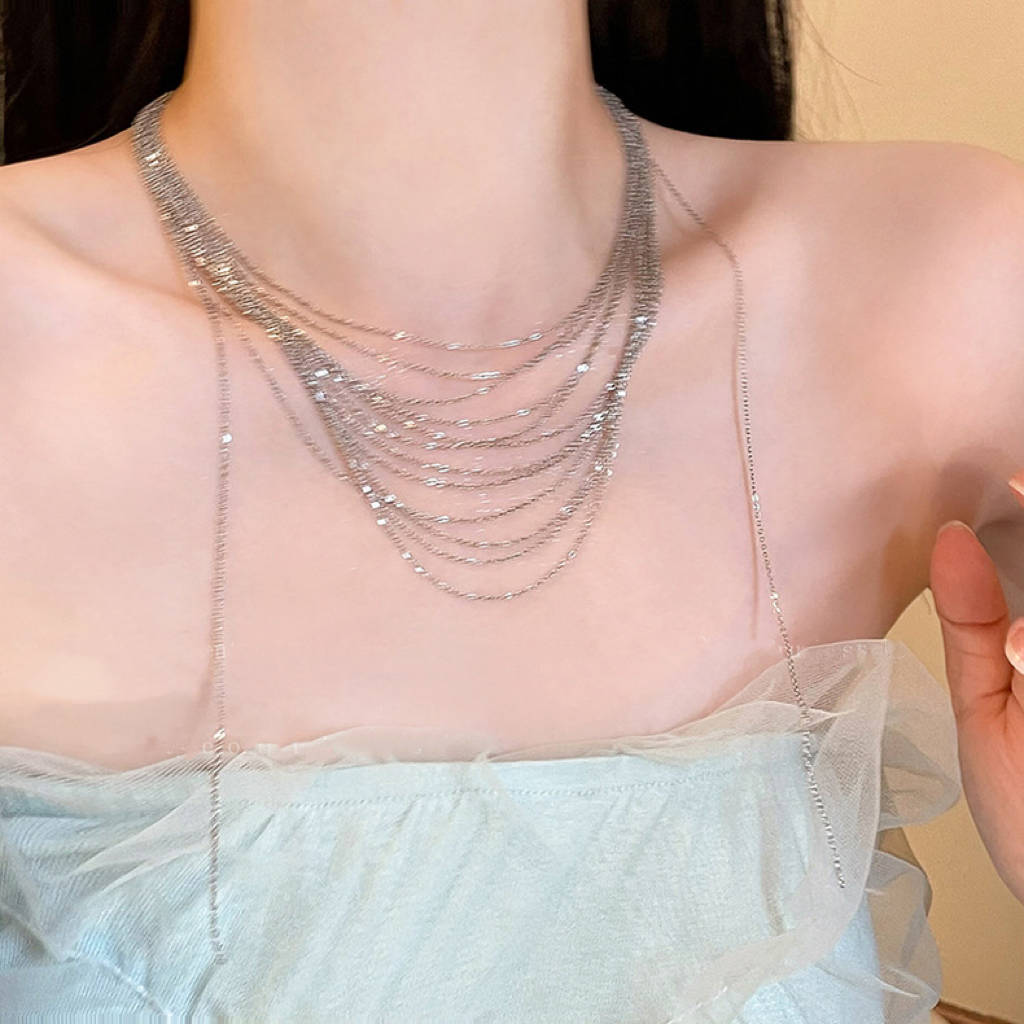 Layered Tassel Clavicle Necklace