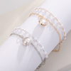 Double Layer Pearl Pendant Stackable Bracelet