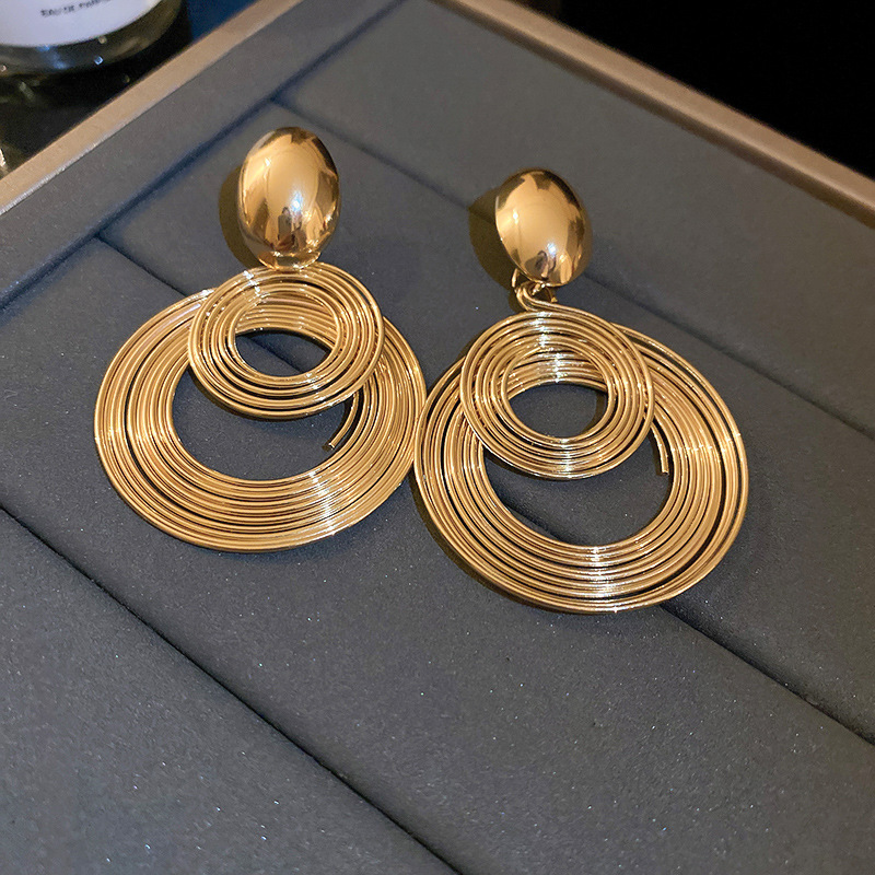 Vintage Circle Statement Earrings