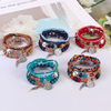 Boho Multi-Layer Beaded Bracelet Set with Turquoise Howlite Accents Stackable Beachy Jewelry