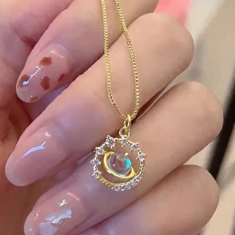 Dreamy Planet Universe Saturn & Earth Necklace