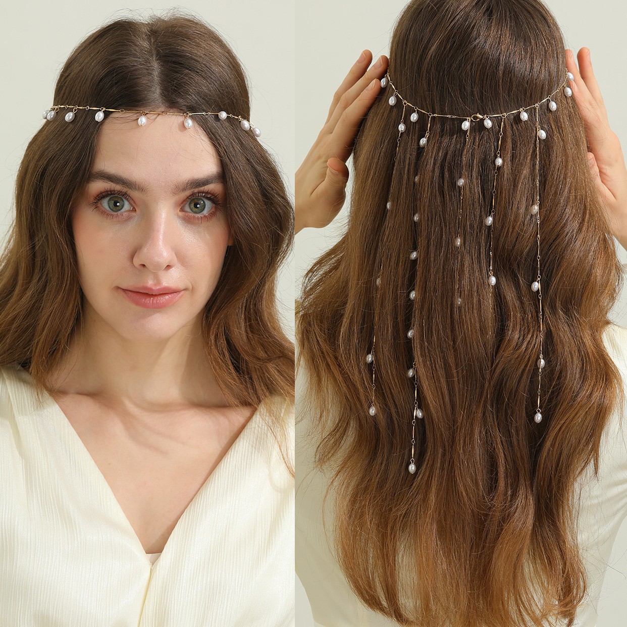 Pearl Tassel Hair Chain Fairy-like Braided Hair Accessory Chain