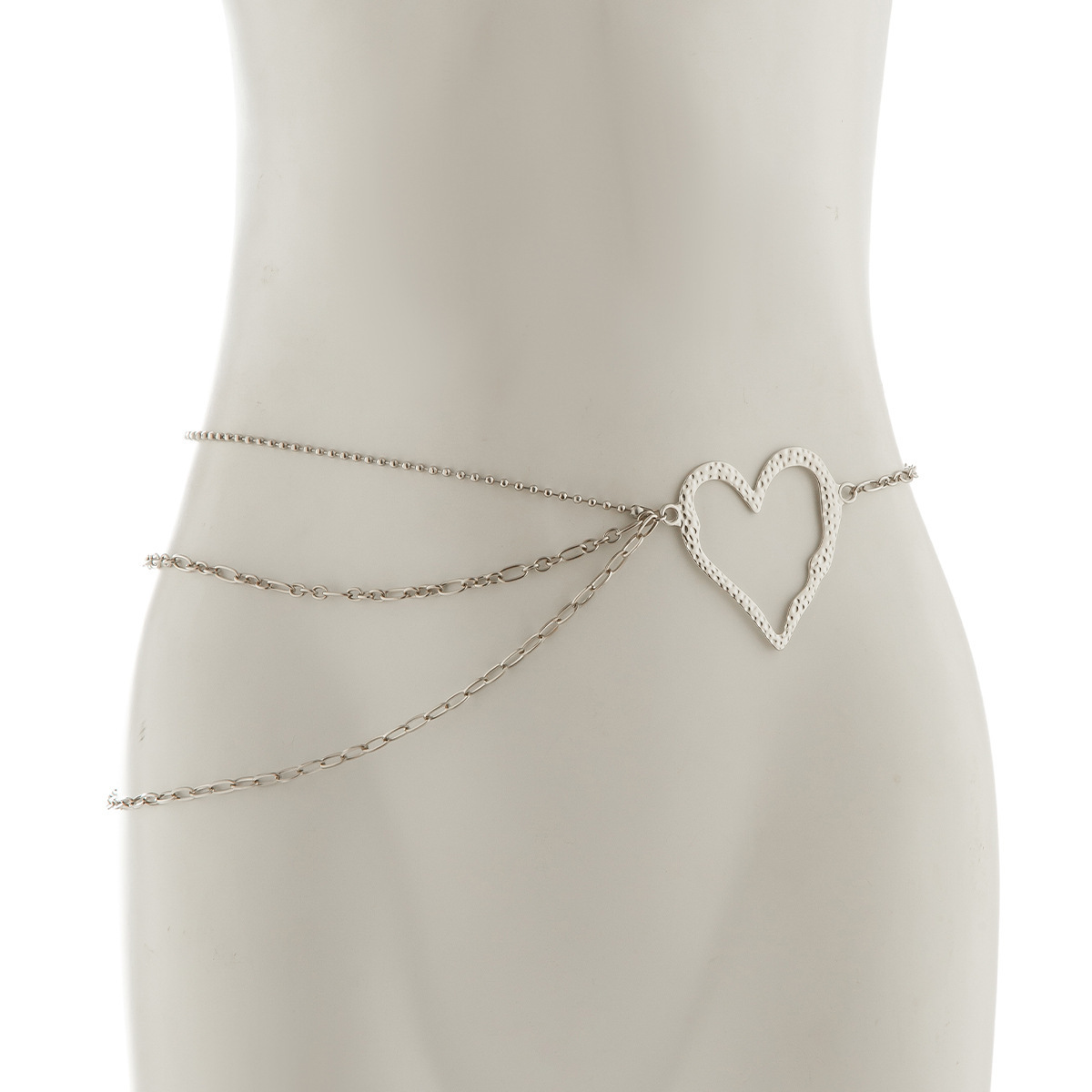 Sweet Cool INS Style Big Heart Waist Chain for Women – Metal Thin Body Chain